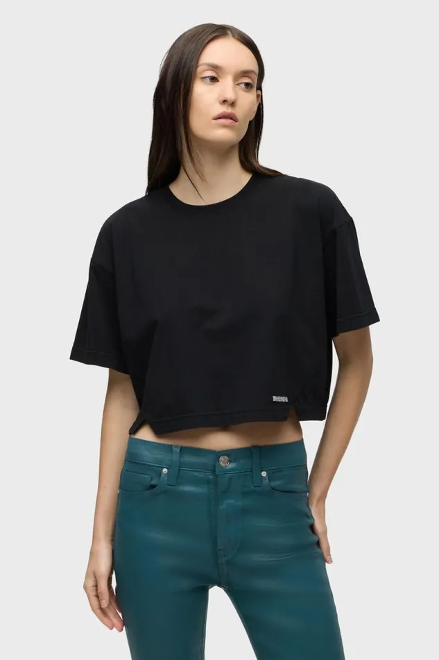 Tops and Sweaters Women Hudson Jeans Short Sleeve Forward Seam Tee Washed Black Tops and Sweaters Women Hudson Jeans Short Sleeve Forward Seam Tee Washed Black