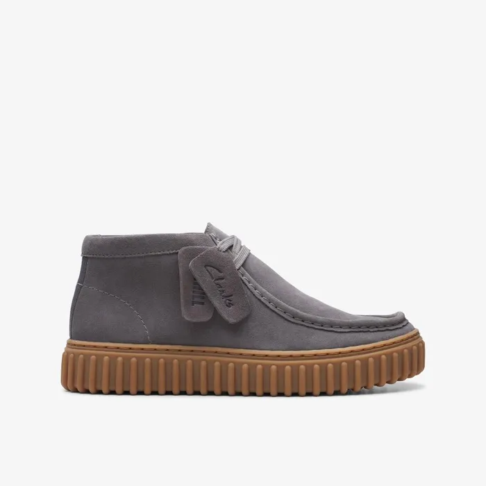 Torhill Kid Grey Suede Kids Clarks Boots