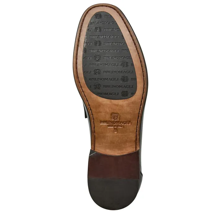 Trieste Classic Leather Loafer Black Men Bruno Magli Loafers and Slipons