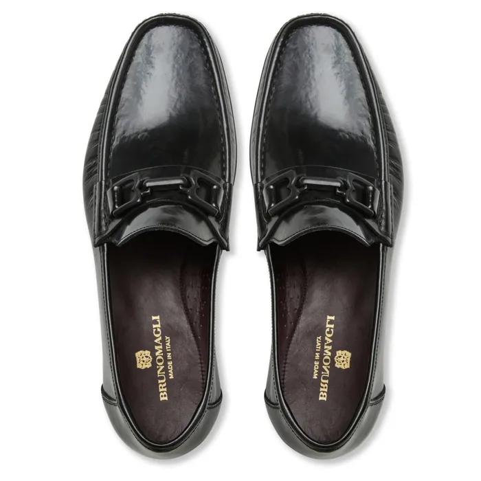Trieste Classic Leather Loafer Black Men Bruno Magli Loafers and Slipons