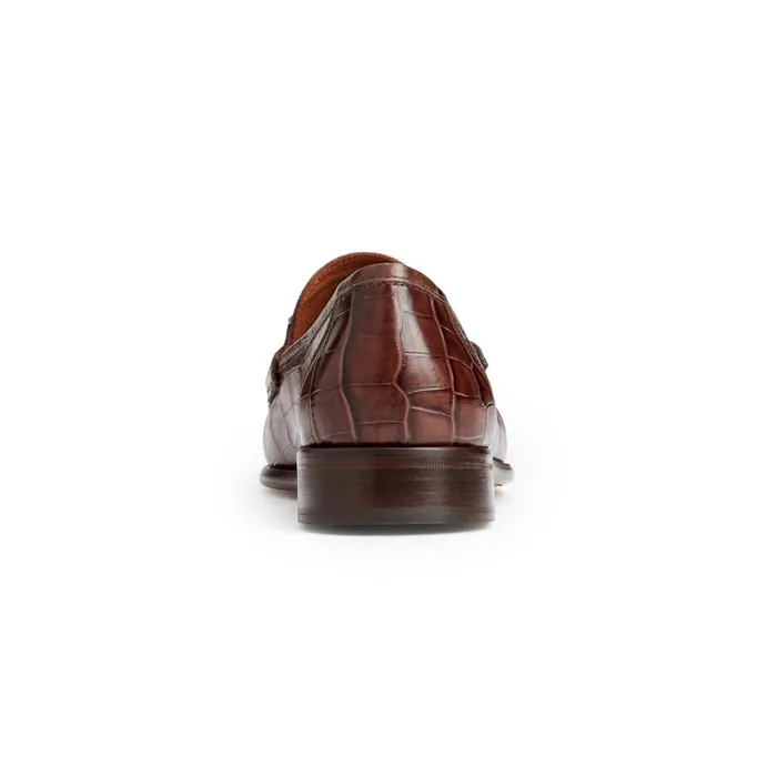 Trieste Classic Moccasin Brown Croc Men Bruno Magli Loafers and Slipons