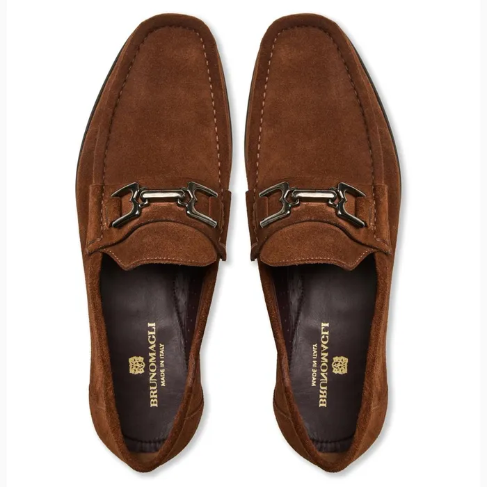Trieste Classic Suede Loafer Cognac Men Bruno Magli Loafers and Slipons