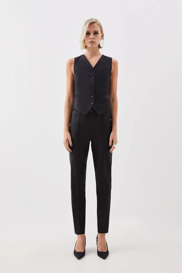 Trousers Women Karen Millen The Founder Tailored Wool Blend High Waist Belted Slim Leg Trousers Black Trousers Women Karen Millen The Founder Tailored Wool Blend High Waist Belted Slim Leg Trousers Black