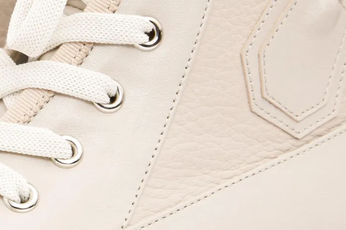Vinci Leather Boots and Booties The Arata Cream Leather LaceUp Ankle Boot With A Side Zipper 8211 Women