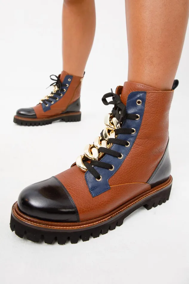 Vinci Leather Boots and Booties The Belgrad Brown Leather LaceUp Ankle Boot With A Side Zipper 8211 Women