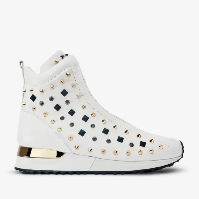 Vinci Leather Boots and Booties The Infanta HighTop White Spike Leather Sneaker Limited Edition 8211 Women Vinci Leather Boots and Booties The Infanta HighTop White Spike Leather Sneaker Limited Edition 8211 Women