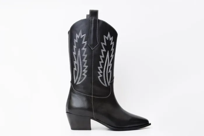 Vinci Leather Boots and Booties The Togg Black Leather Cowboy Boot 8211 Women