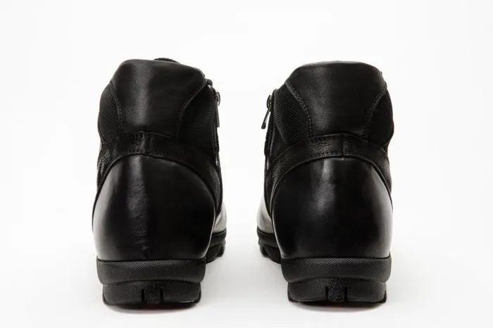 Vinci Leather Boots The Houston Leather Black LaceUp Casual Boot With A Zipper 8211 Men