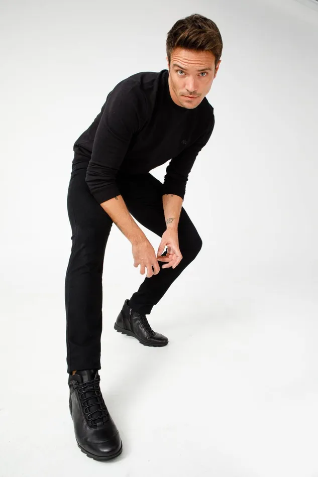 Vinci Leather Boots The Houston Leather Black LaceUp Casual Boot With A Zipper 8211 Men