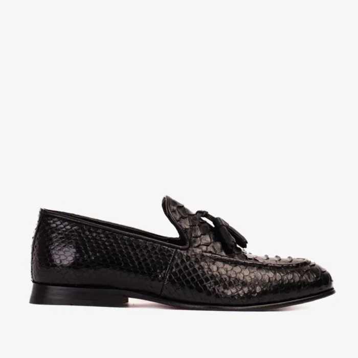 Vinci Leather Dress Shoes The Bethesda Black Pyhtn Skin Leather Tassel Loafer Shoe 8211 Men Vinci Leather Dress Shoes The Bethesda Black Pyhtn Skin Leather Tassel Loafer Shoe 8211 Men