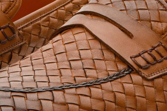 Vinci Leather Dress Shoes The Grand Woven Leather Tan Shoe Penny Loafer 8211 Men