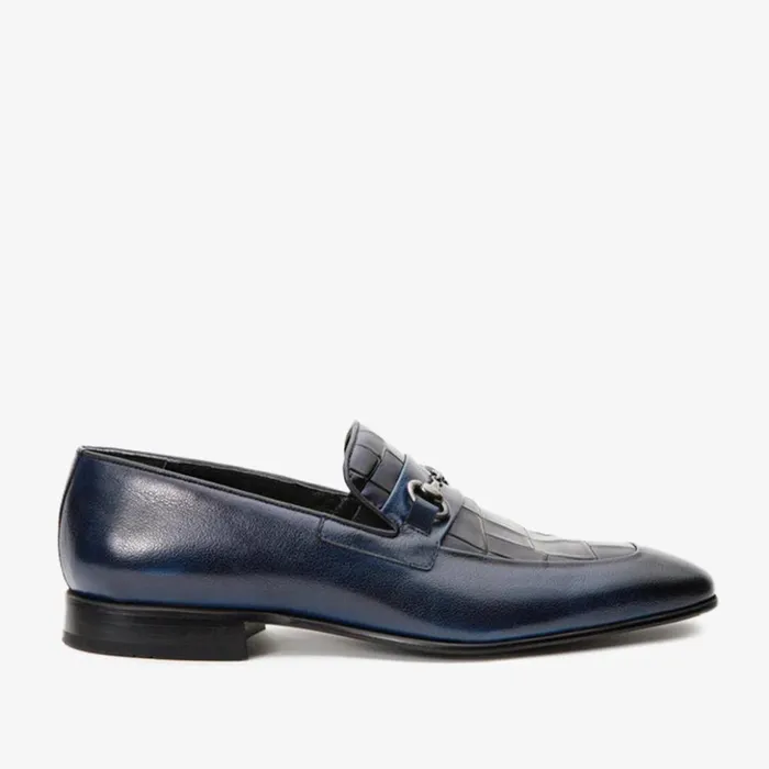 Vinci Leather Dress Shoes The Pusan Navy Blue Leather Bit Loafer Shoe 8211 Men Vinci Leather Dress Shoes The Pusan Navy Blue Leather Bit Loafer Shoe 8211 Men