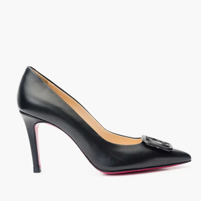 Vinci Leather Heels The Maneadero Black Leather Pump Fuchsia Sole Shoe 8211 Women Vinci Leather Heels The Maneadero Black Leather Pump Fuchsia Sole Shoe 8211 Women