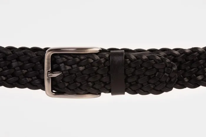 Vinci Leather Leather Belts The Grand Woven Black Color Leather Belt 8211 Men