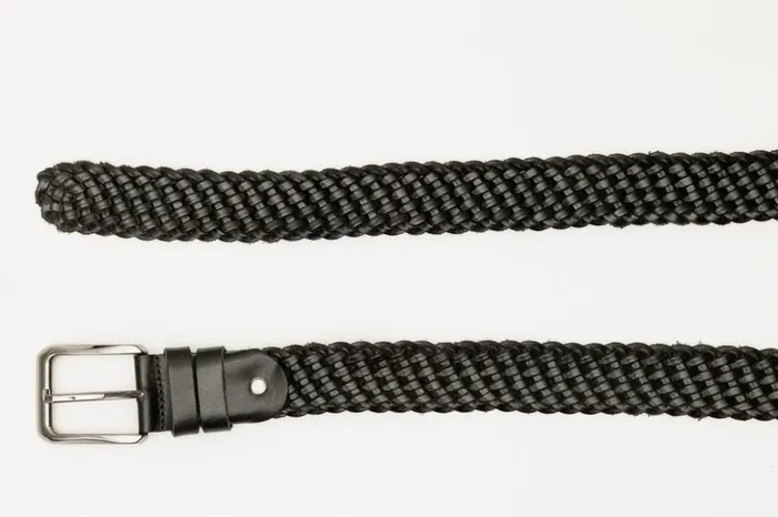 Vinci Leather Leather Belts The Grand Woven Black Color Leather Belt 8211 Men