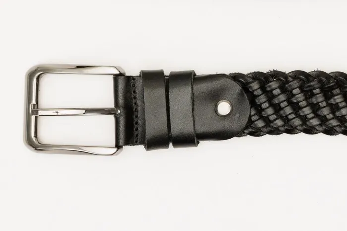 Vinci Leather Leather Belts The Grand Woven Black Color Leather Belt 8211 Men
