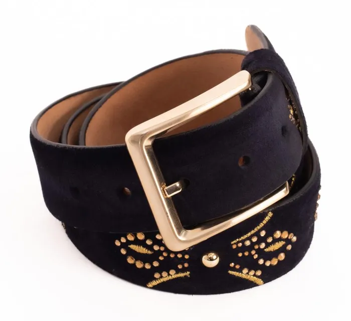 Vinci Leather Leather Belts The Lazio Navy Blue Suede Leather Belt 8211 Men