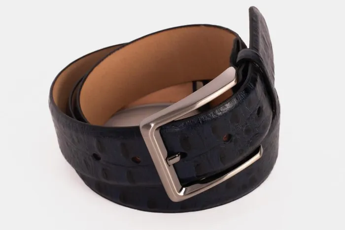 Vinci Leather Leather Belts The Savamala Blue Leather Belt 8211 Men