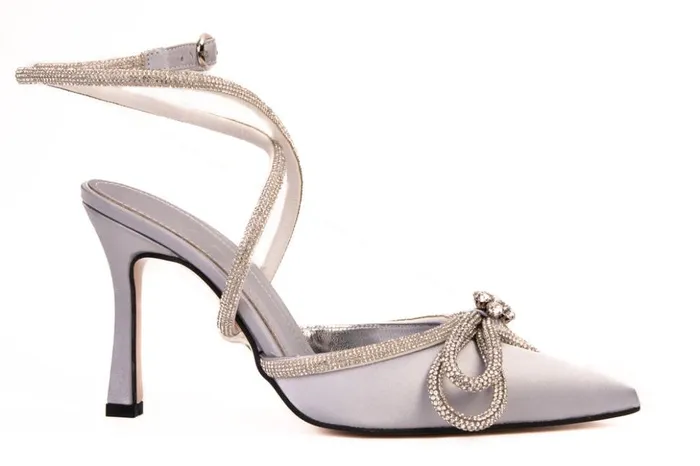 Vinci Leather Sandals The Floransa Silver Leather Pointy Toe Ankle Strap Sandal 8211 Women