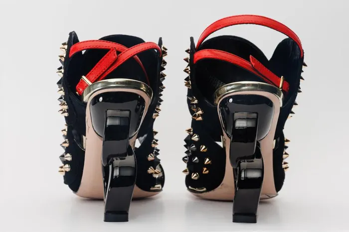 Vinci Leather Sandals The Infanta Black Spike Leather Ankle Strap Sandal 8211 Women