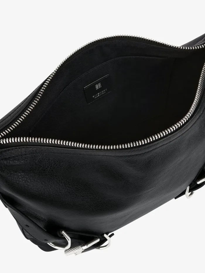 Voyou Crossbody Bag In Grained Leather Black Men Givenchy Crossbody Bags