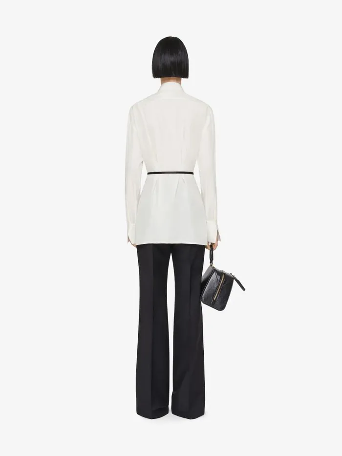 Voyou Shirt In Silk Ecru Women Givenchy Tops and Shirts