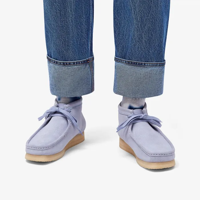 Wallabee Boot Cloud Grey Suede Men Clarks Wallabees