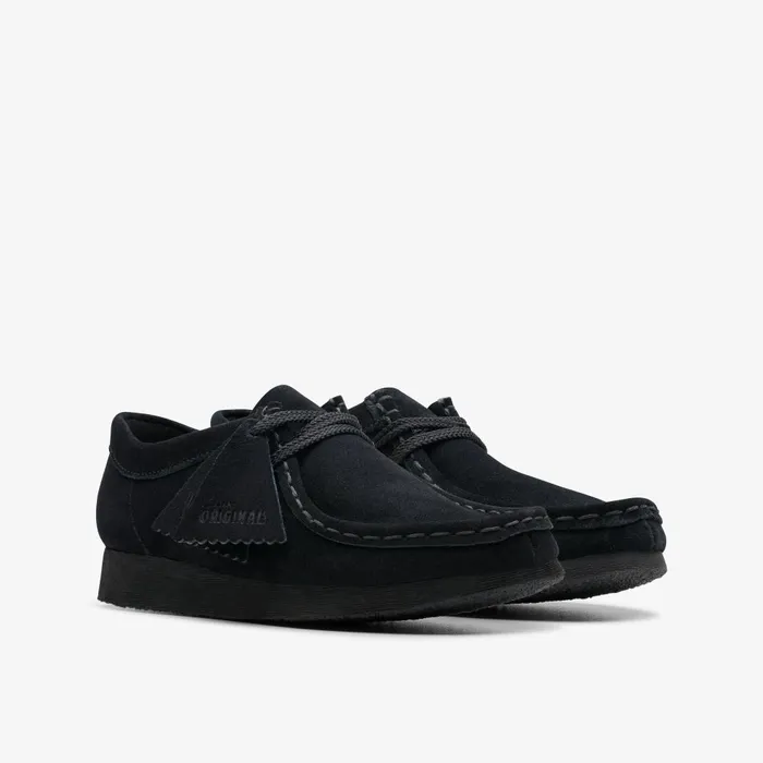 Wallabee Older Black Suede Kids Clarks Originals