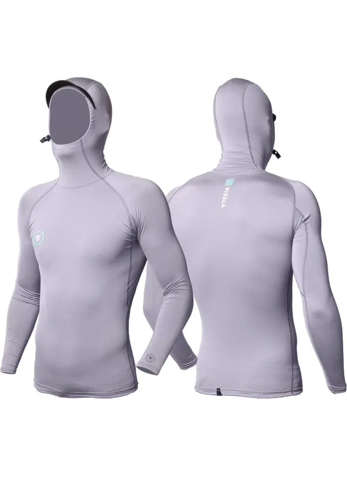 Warm Seas Eco Hooded Long Sleeve Rash Guard Grey Men Vissla Wetsuits