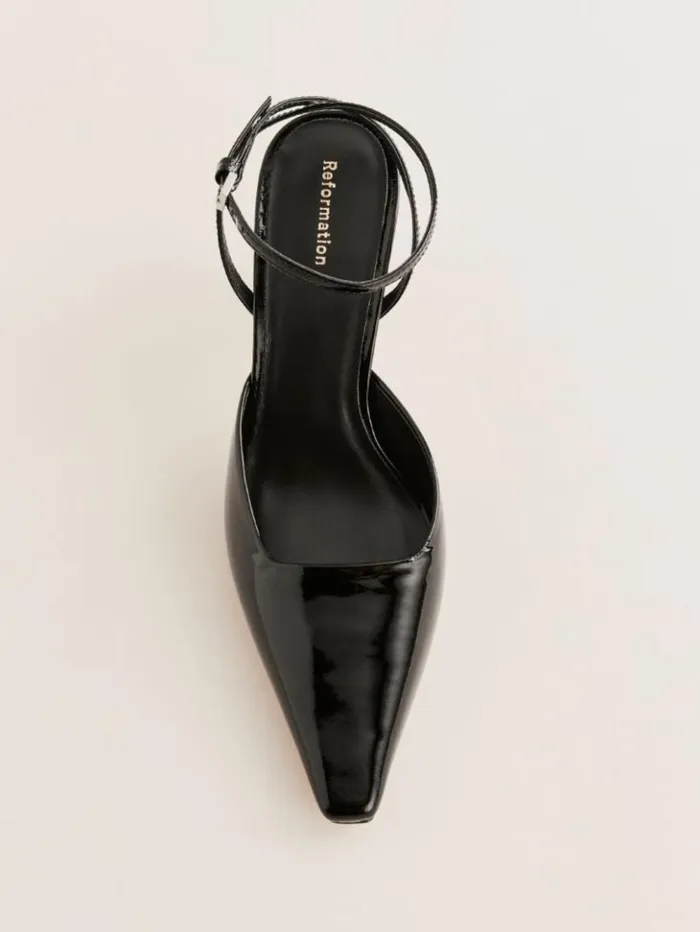 WeddingsShoes The Reformation Natasha Pump Black Patent