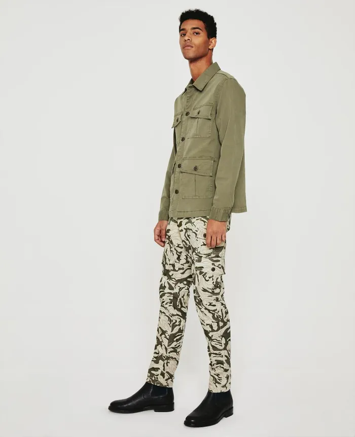 Wells Cargo Topographical Map Green Multi Men AG Jeans Pants