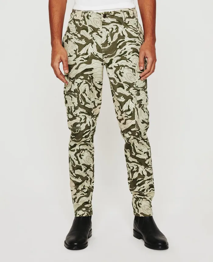 Wells Cargo Topographical Map Green Multi Men AG Jeans Pants Wells Cargo Topographical Map Green Multi Men AG Jeans Pants