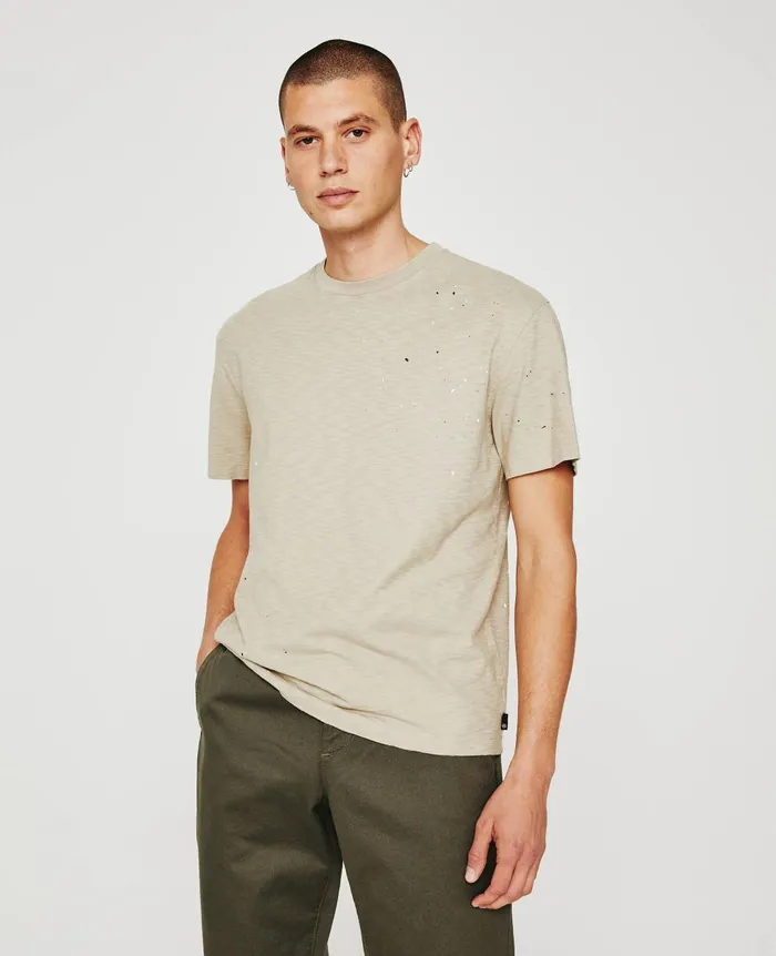 Wesley Crew Stone Dot Natural Multi Men AG Jeans Tees