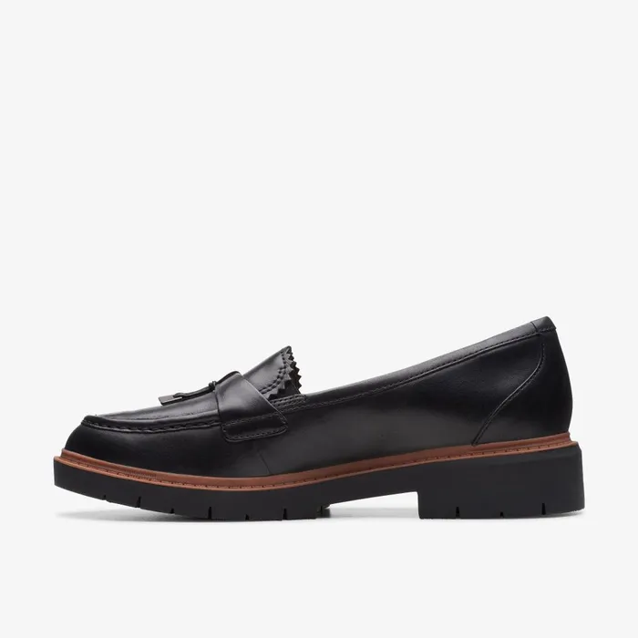 Westlynn Bella Black Leather Women Clarks SlipOns
