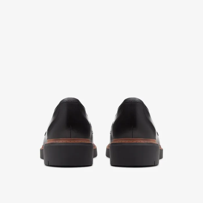 Westlynn Bella Black Leather Women Clarks SlipOns