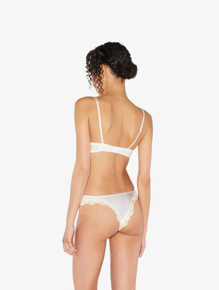 White Silk Triangle Bra With Ivory Frastaglio Lingerie La Perla Triangle