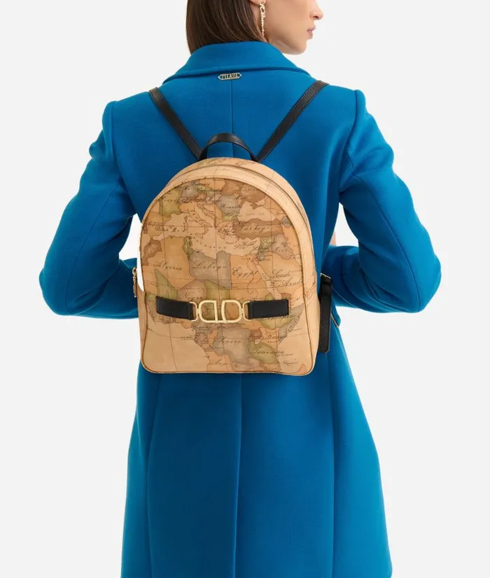 Woman Backpacks Bucket and Belt Bags Alviero Martini 3d Geo Backpack Black