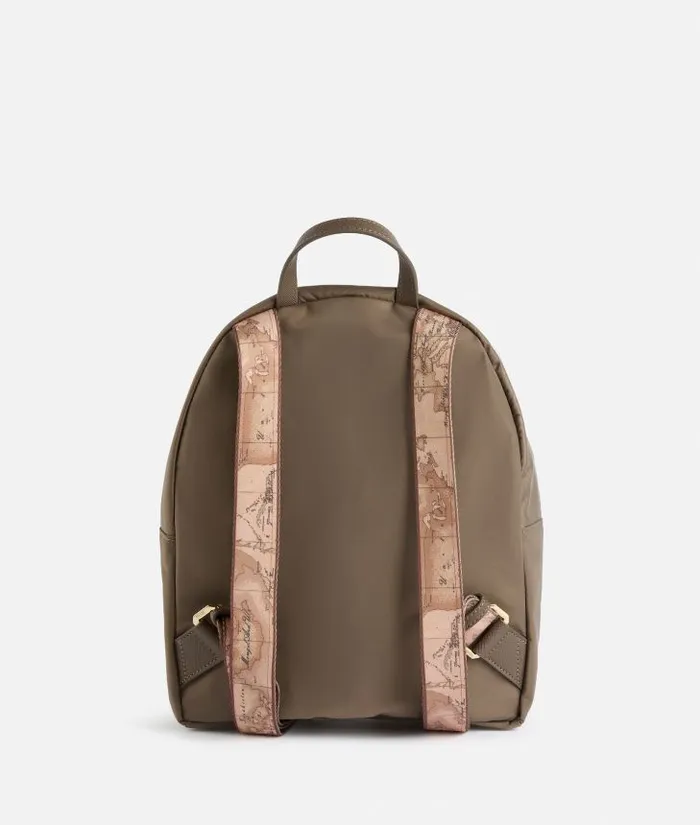 Woman Backpacks Bucket and Belt Bags Alviero Martini Nylon Metaverse Backpack Dark Taupe