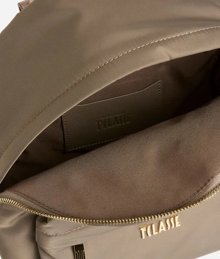 Woman Backpacks Bucket and Belt Bags Alviero Martini Nylon Metaverse Backpack Dark Taupe