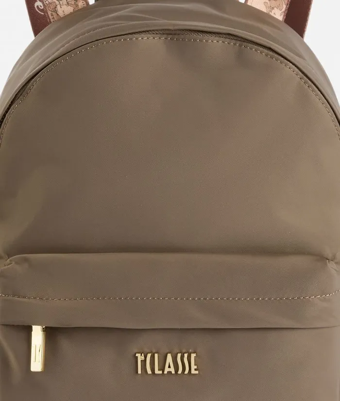 Woman Backpacks Bucket and Belt Bags Alviero Martini Nylon Metaverse Backpack Dark Taupe