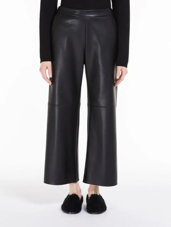 Woman Coated Fabric Trousers Black Maxmara Trousers