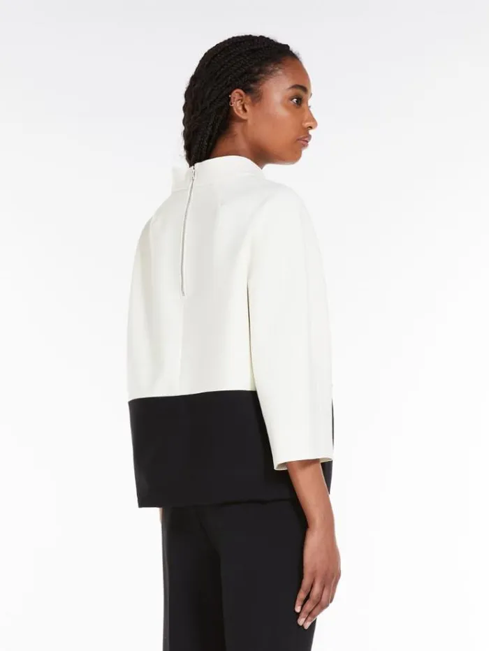Woman Colour Block Wool Tunic White Maxmara Shirts And Tops Woman Colour Block Wool Tunic White Maxmara Shirts And Tops