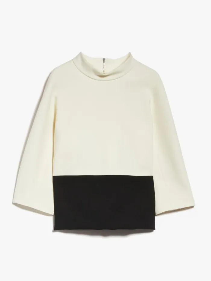 Woman Colour Block Wool Tunic White Maxmara Shirts And Tops Woman Colour Block Wool Tunic White Maxmara Shirts And Tops