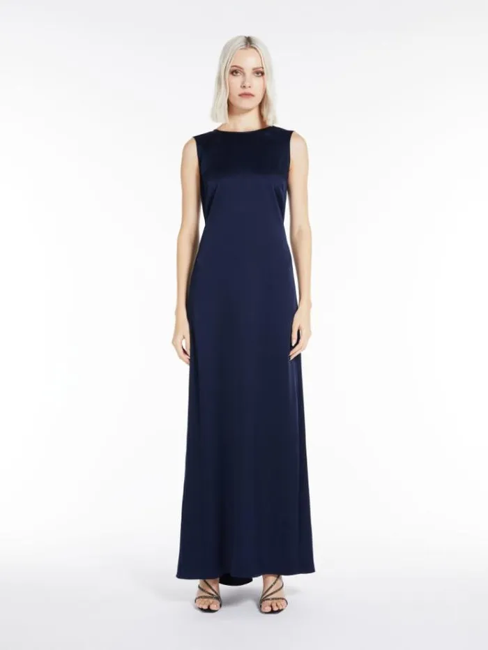Woman Crepe Envers Satin Dress Midnightblue Maxmara Dresses