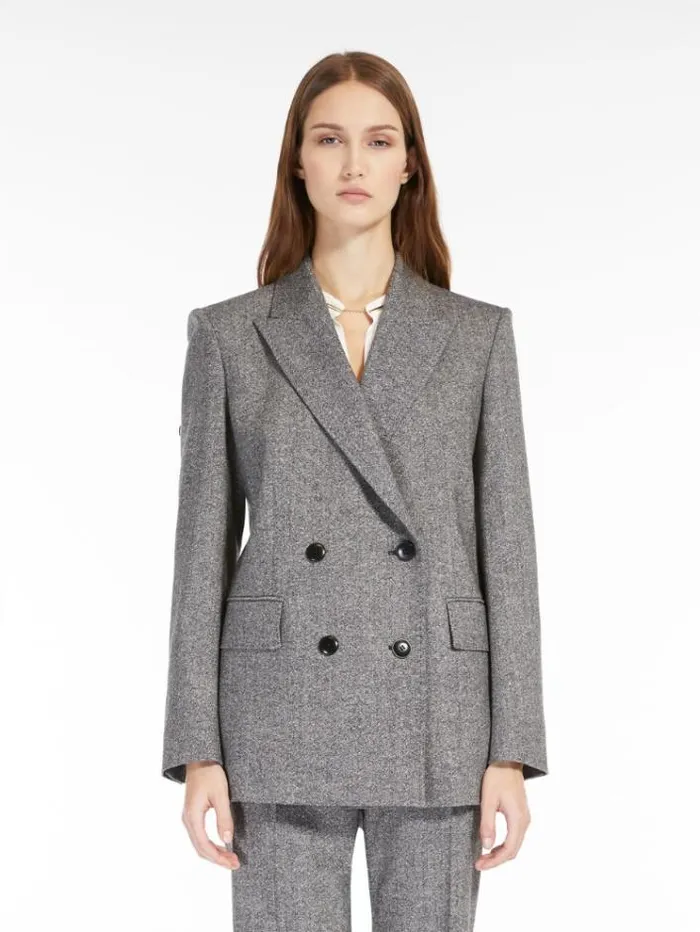 Woman Doublebreasted Wool Blazer Black Maxmara Suit