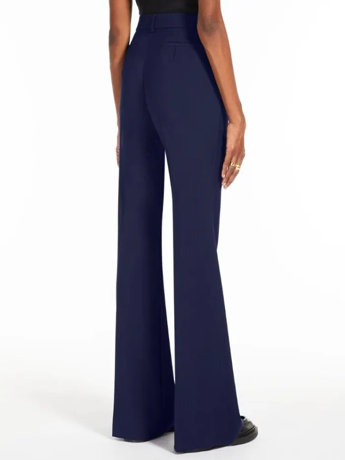 Woman Flared Pure Wool Trousers Midnightblue Maxmara Trousers Woman Flared Pure Wool Trousers Midnightblue Maxmara Trousers