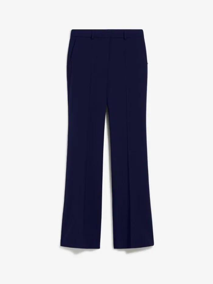 Woman Flared Pure Wool Trousers Midnightblue Maxmara Trousers Woman Flared Pure Wool Trousers Midnightblue Maxmara Trousers