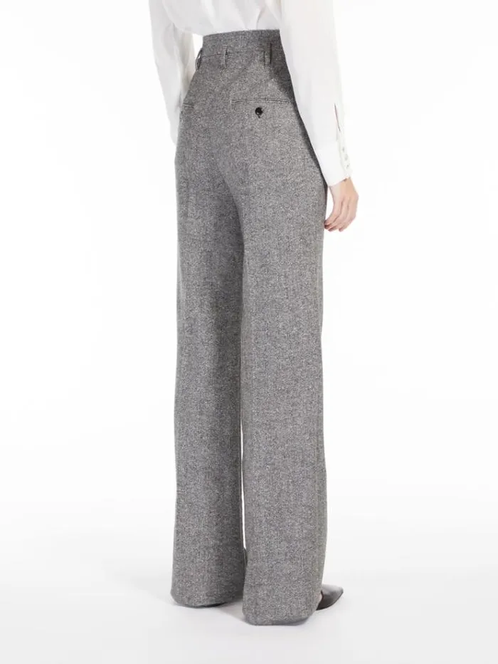 Woman Flared Stretch Wool Trousers Black Maxmara Suit Woman Flared Stretch Wool Trousers Black Maxmara Suit