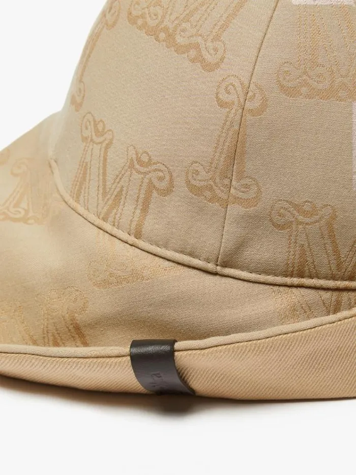 Woman Jacquard Cotton Baseball Cap Sand Maxmara Hats
