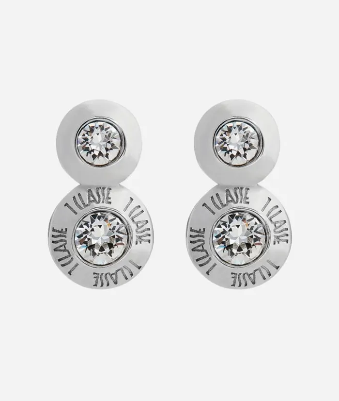 Woman Jewelry Alviero Martini Champslyses Double Earrings With White Zircons In Silver